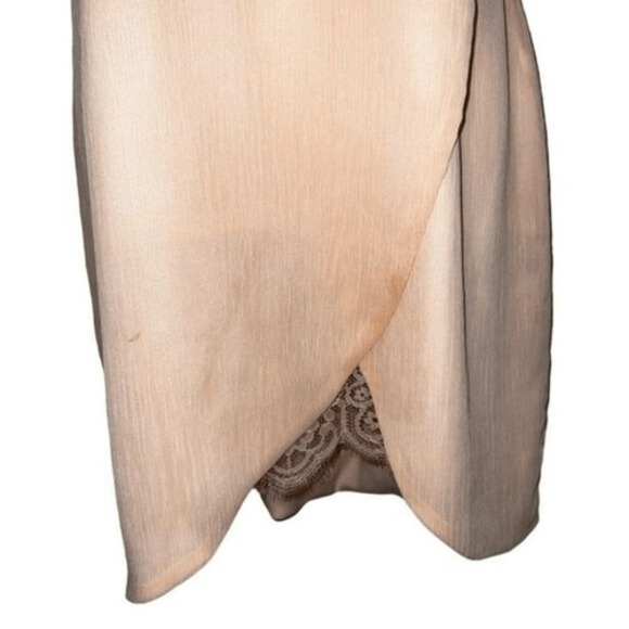 LOVERS + FRIENDS Gorgeous Peach Crepe Mini Dress Spaghetti Straps EUC Size L - Picture 4 of 7